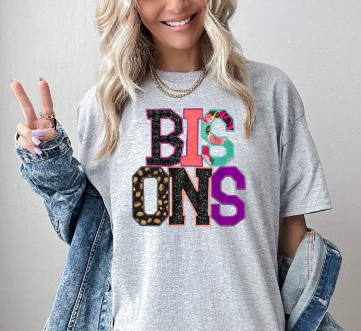 Bisons faux embroidery 8066 DTF transfer