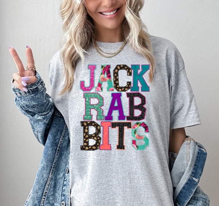 Jackrabbits faux embroidery 8157 DTF transfer