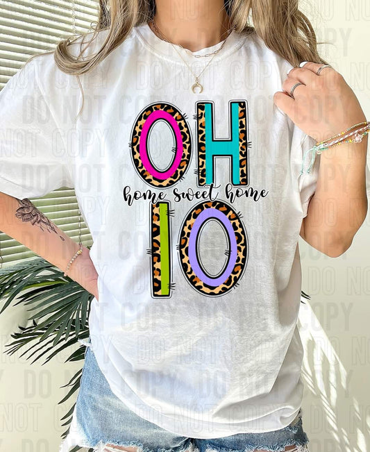 Ohio home sweet home boho leopard DTF transfer