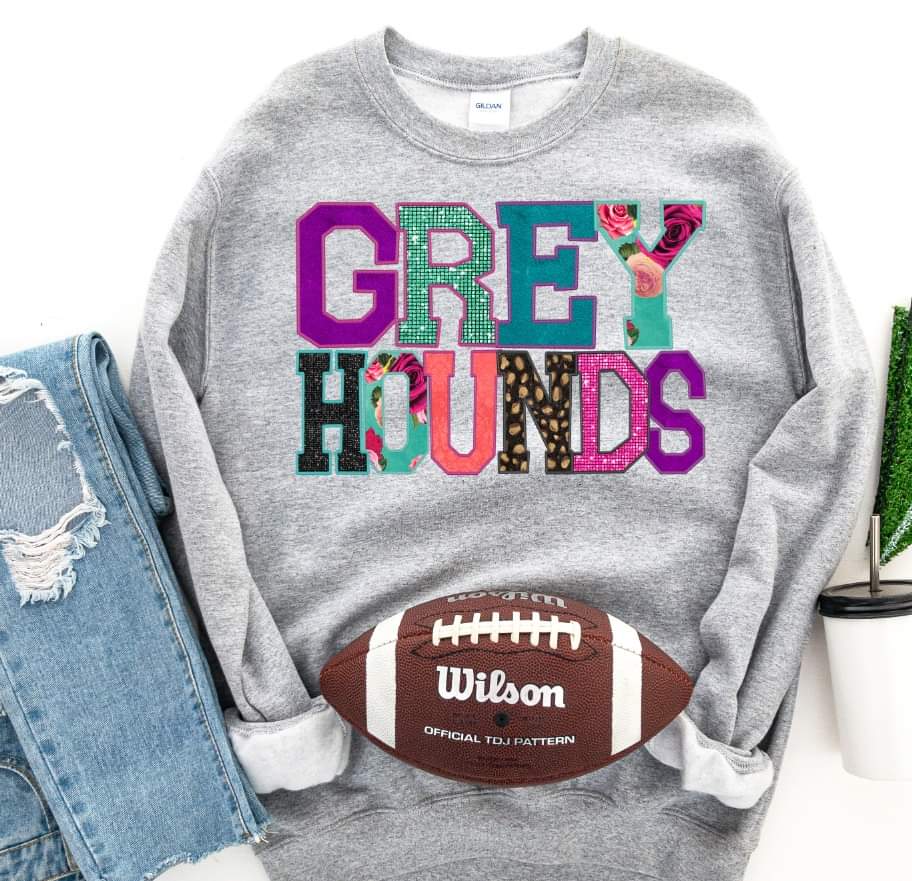 Grey hounds embrodiery 8036 DTF transfer