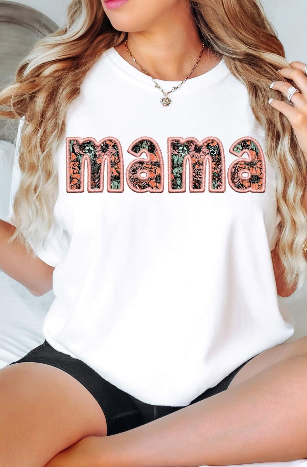 Mama embroidery  (lyttle) DTF transfer
