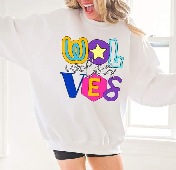 Wolves funky style DTF transfer