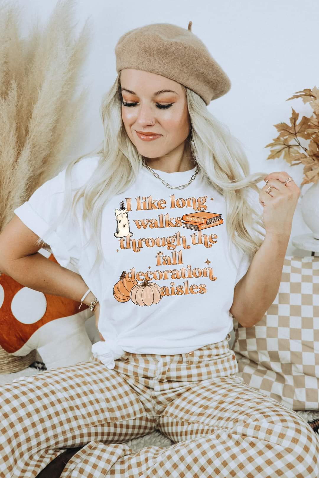 I like long walks through the fall decoration aisle orange DTF transfer