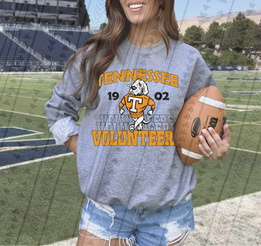 Tennessee volunteer stacked with mascot DTF transfer