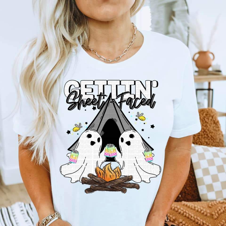 Gettin sheet faced ghost tent DTF TRANSFER