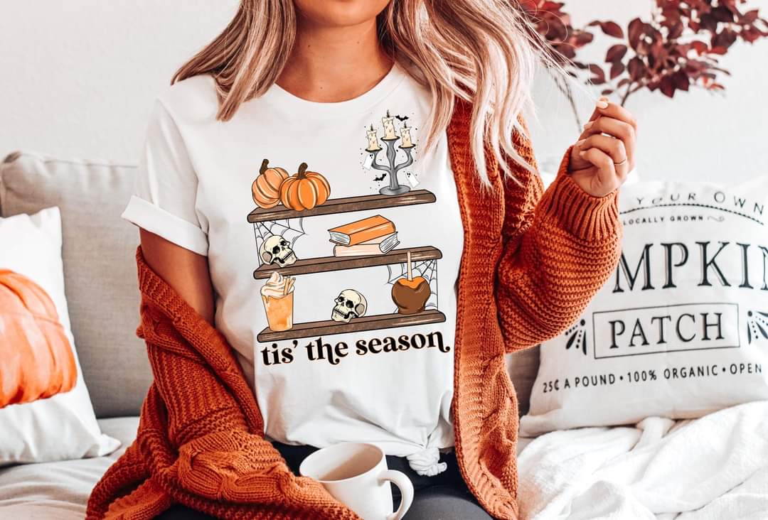 Tis' the season ORANGE spooky items on shelves DTF TRANSFER