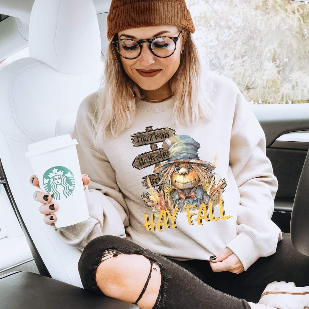 Hay fall scarecrow DTF transfer