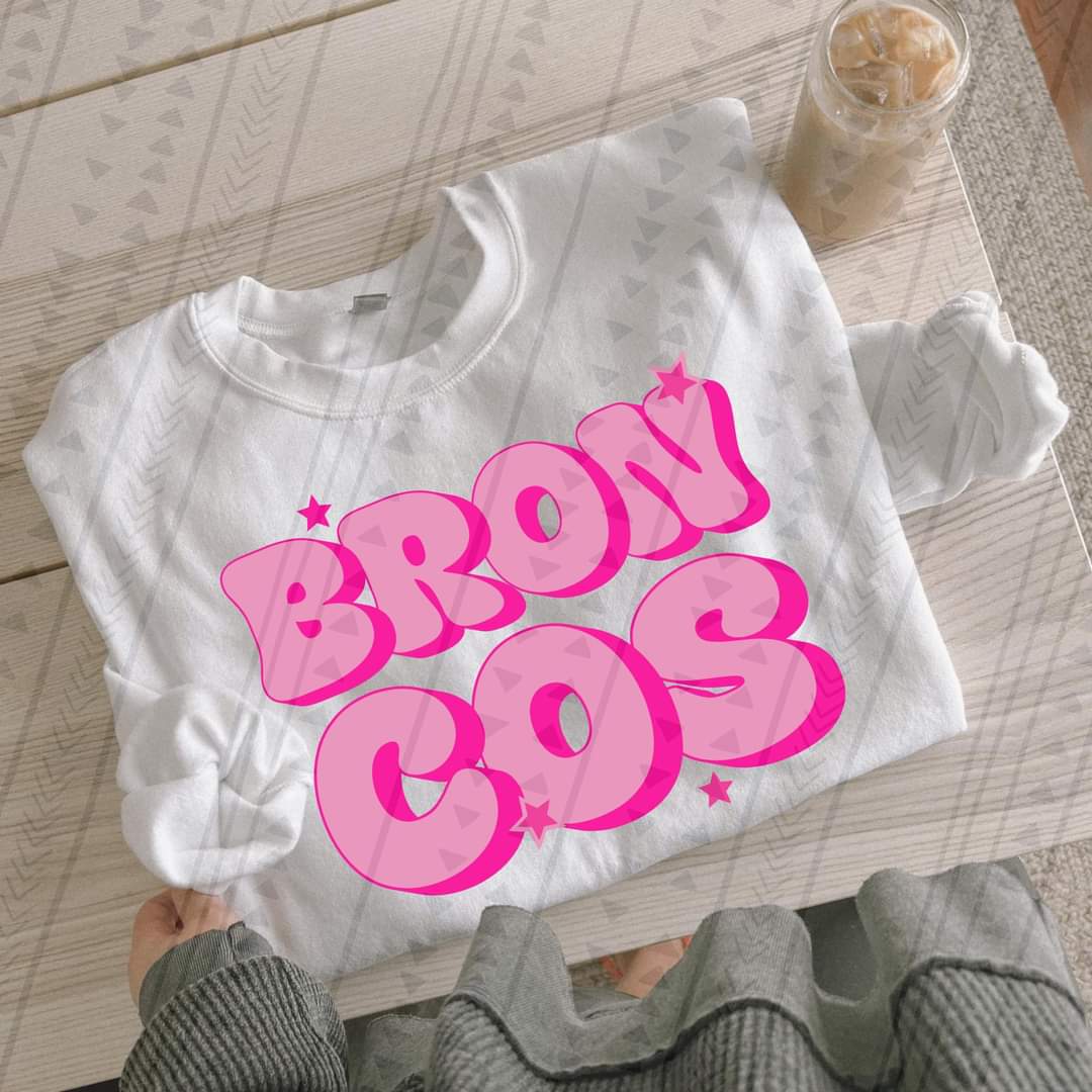Preppy pink broncos DTF TRANSFER