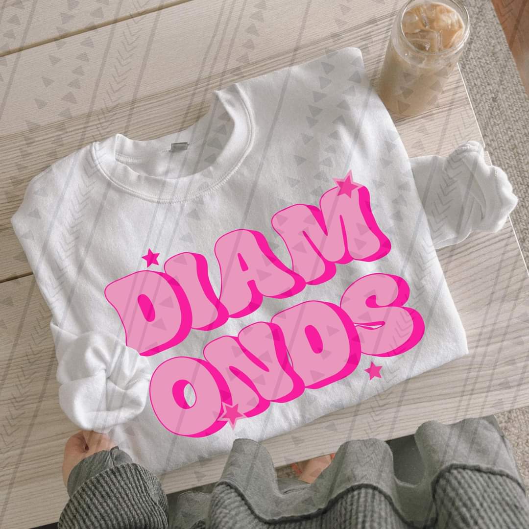 Preppy pink diamonds DTF TRANSFER