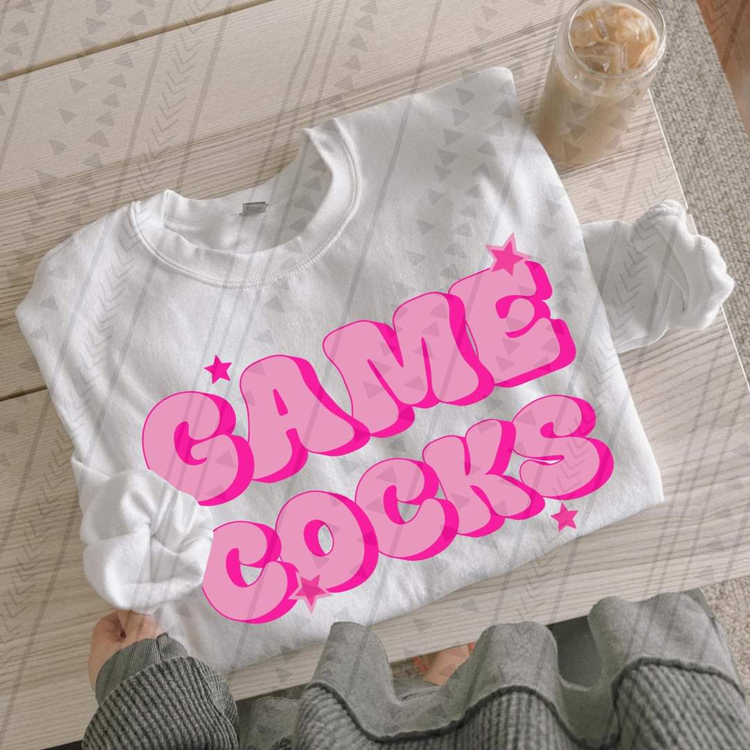 Preppy pink Game cocks DTF TRANSFER
