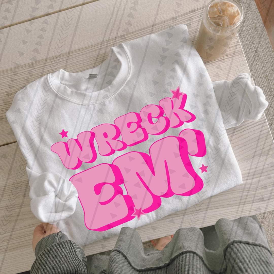 Preppy pink wreck em' DTF TRANSFER