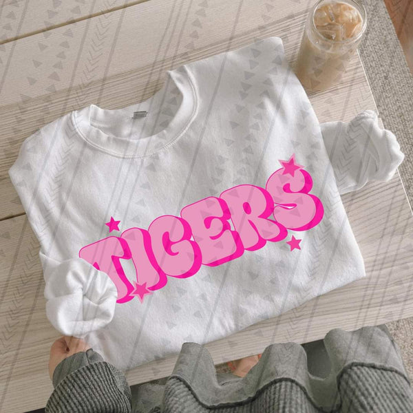 Preppy pink Tigers DTF TRANSFER