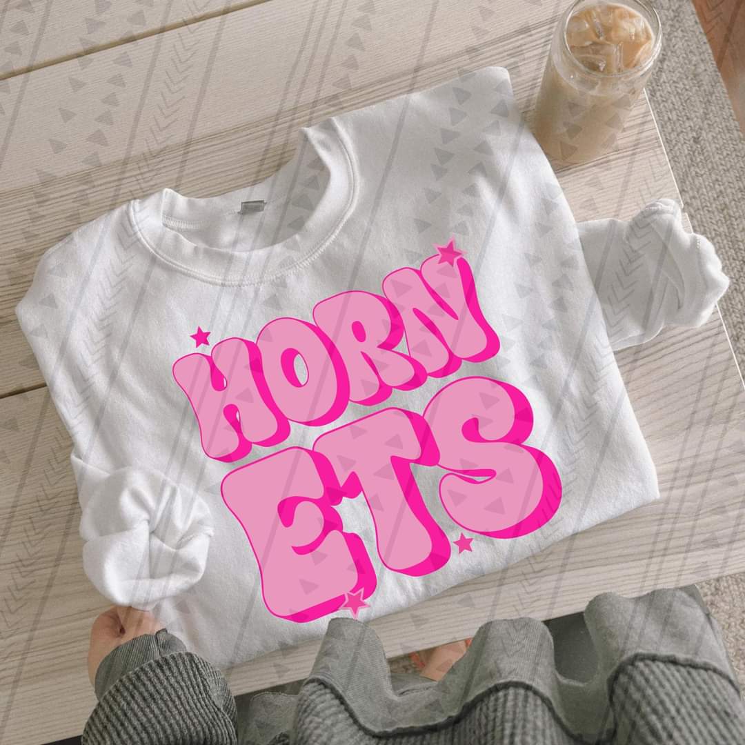 Preppy pink Hornets DTF TRANSFER