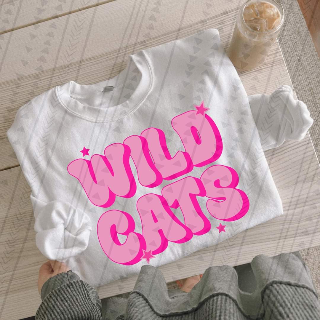 Preppy pink wild cats DTF TRANSFER