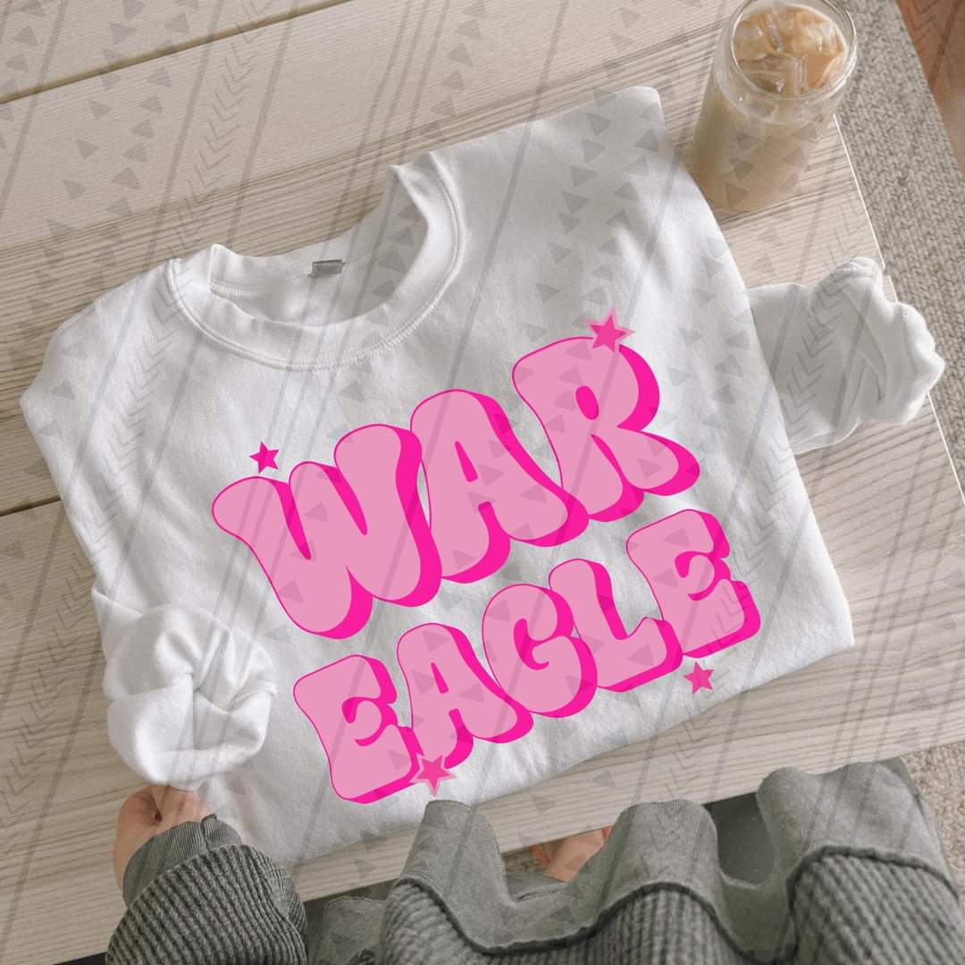 Preppy pink War Eagle DTF TRANSFER