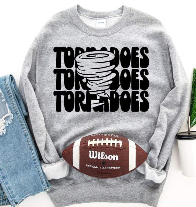 Tornadoes (3 stacks) stacked black mascot DTF TRANSFER