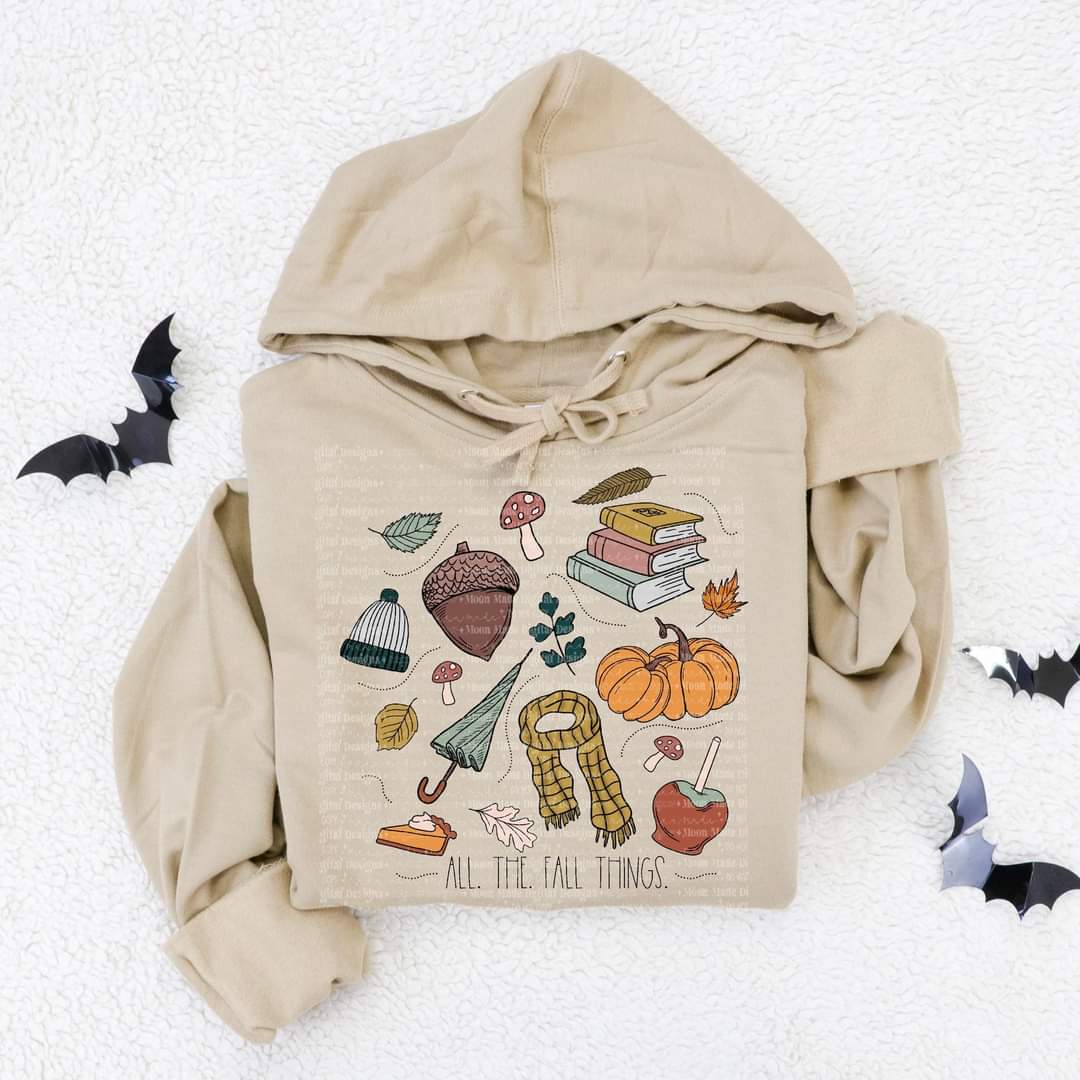 All the fall things doodles full color 466 DTF TRANSFER