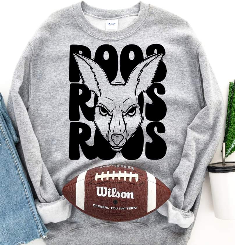 Roos (3 stacks) stacked black mascot DTF TRANSFER