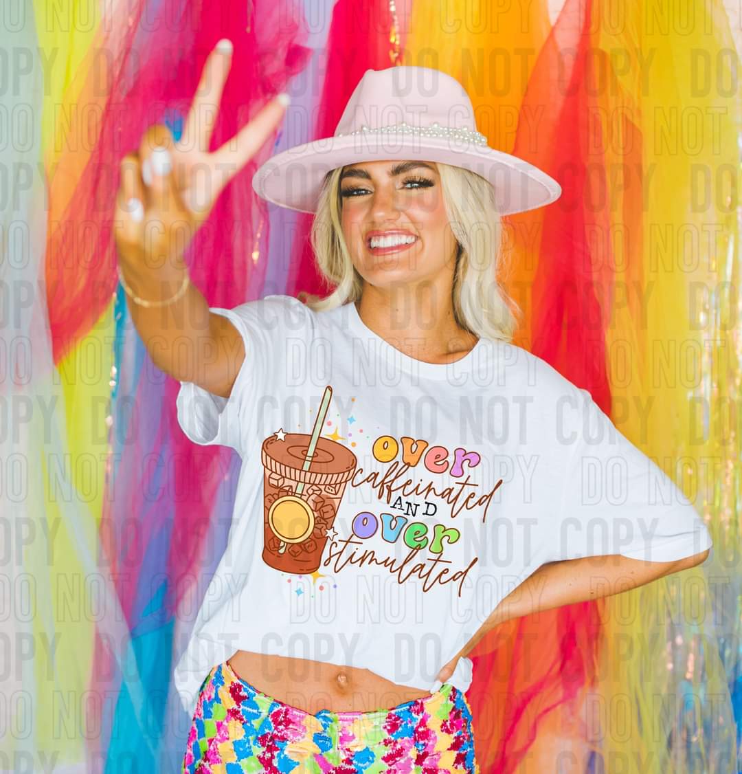 Over caffeinated and over stimulated latte DTF TRANSFER