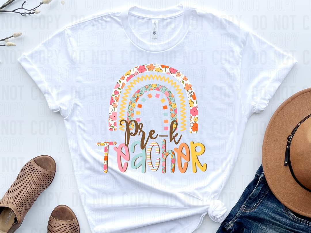 Pre-K teacher rainbow DTF TRANSFER