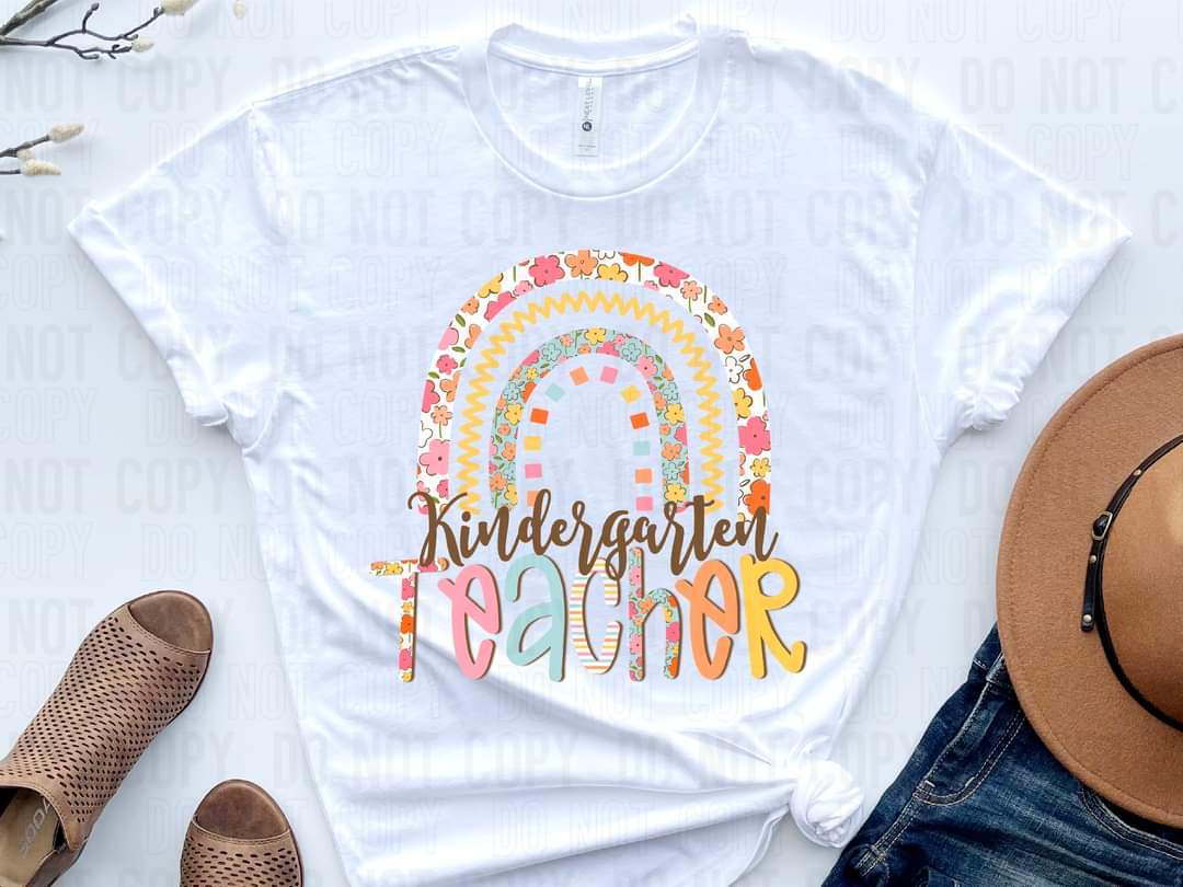Kindergarten teacher rainbow DTF TRANSFER