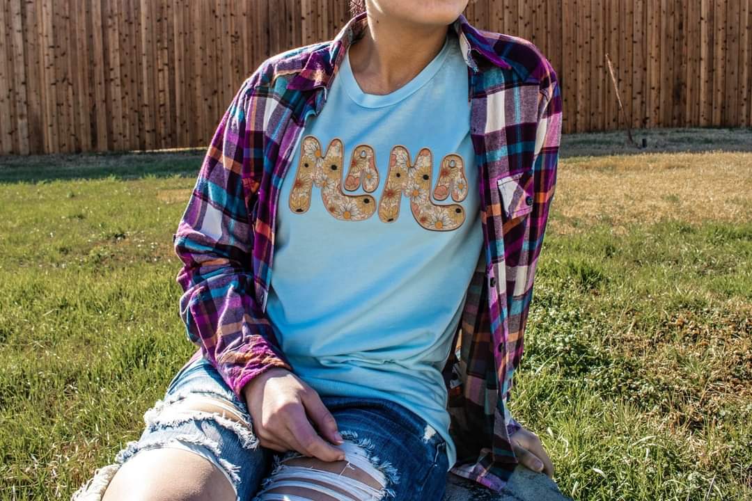 Mama fall florals embroidery DTF TRANSFER