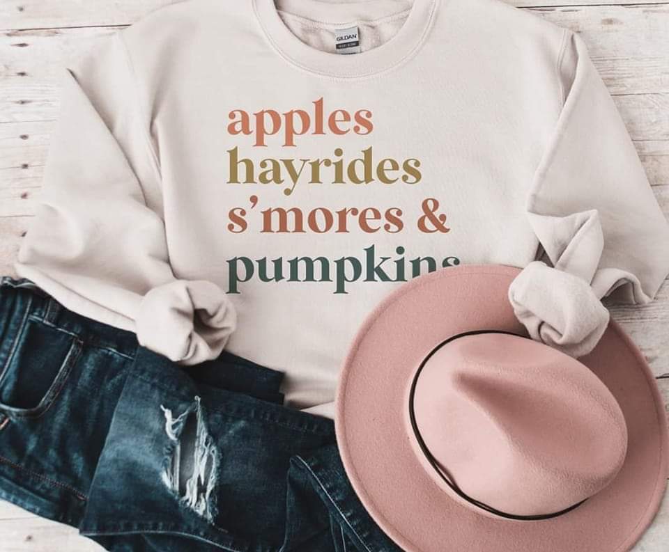 Apples hayrides s'mores & pumpkins (S&G) DTF TRANSFER