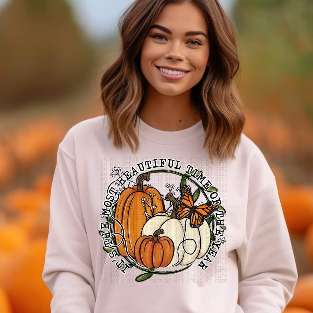 It's the most beautiful time of the year circle pumpkins 425 DTF TRANS ...