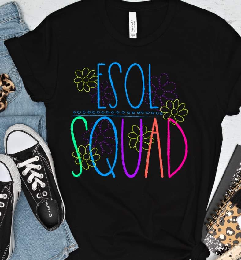 Esol squad florals bright colors DTF TRANSFER