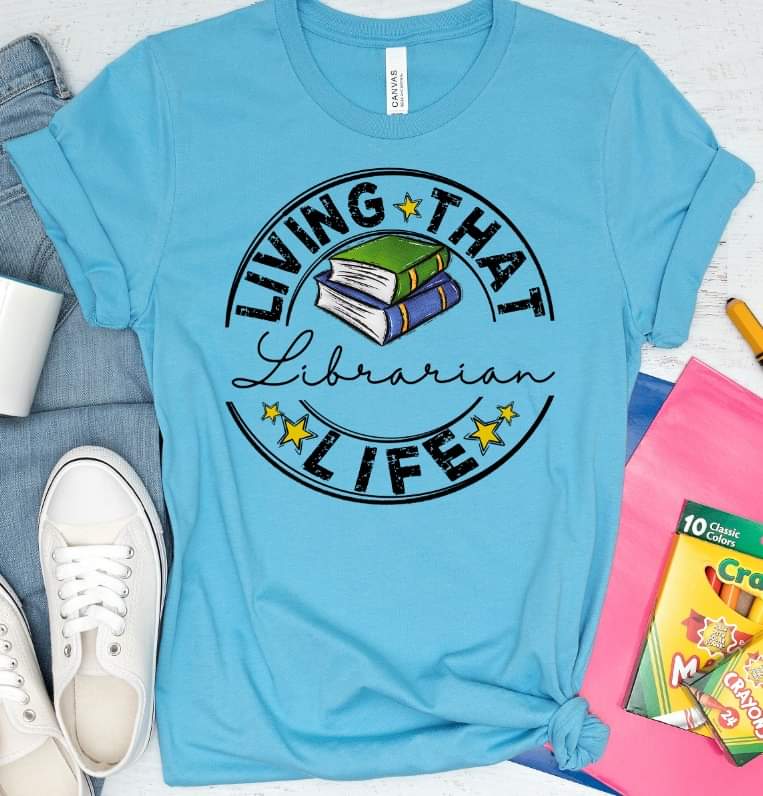 Living that librarian life circle DTF TRANSFER