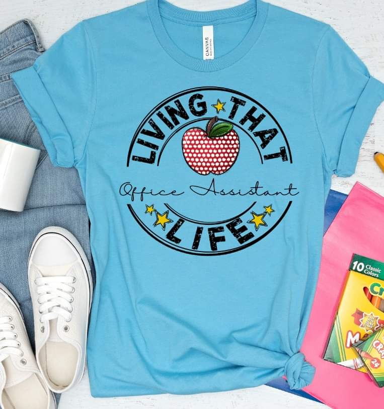 Living that office assistant life circle DTF TRANSFER