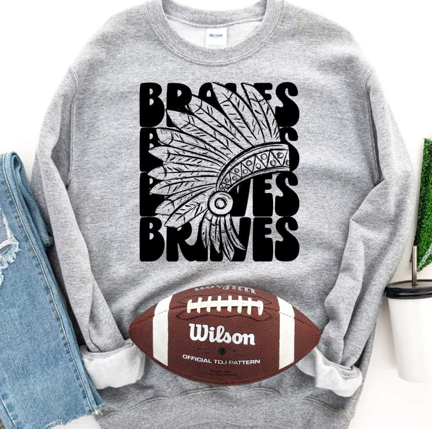 Braves (4) stacked black DTF TRANSFER