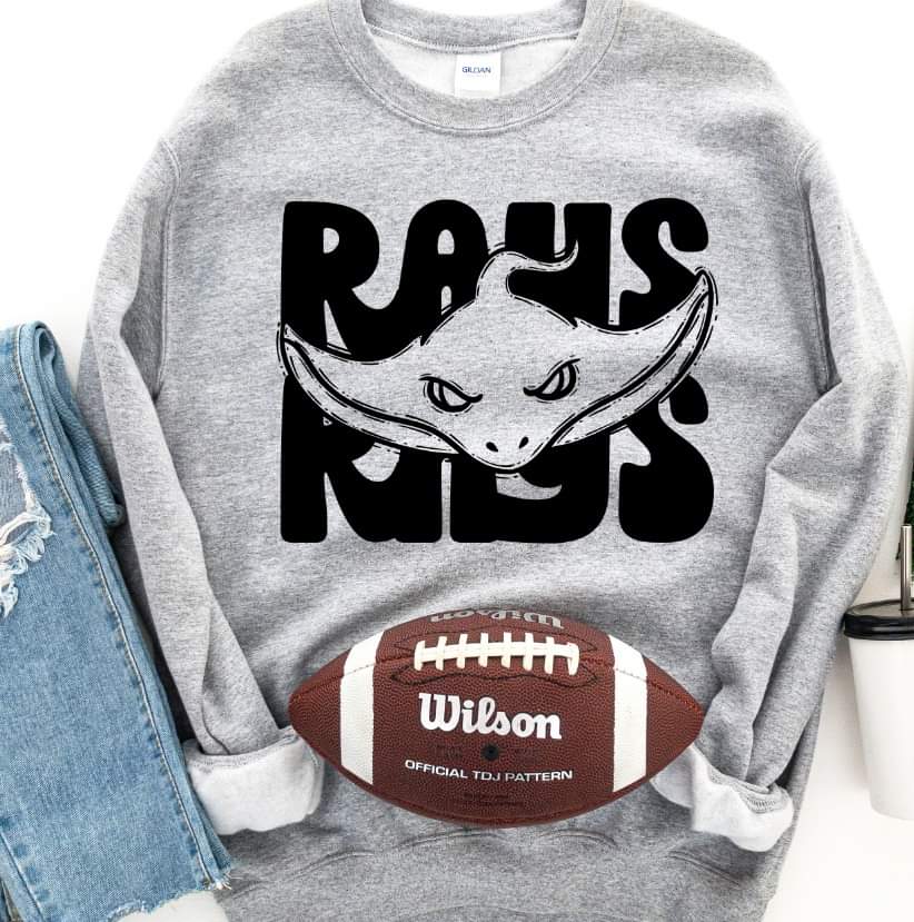 Rays (2) stacked black DTF TRANSFER