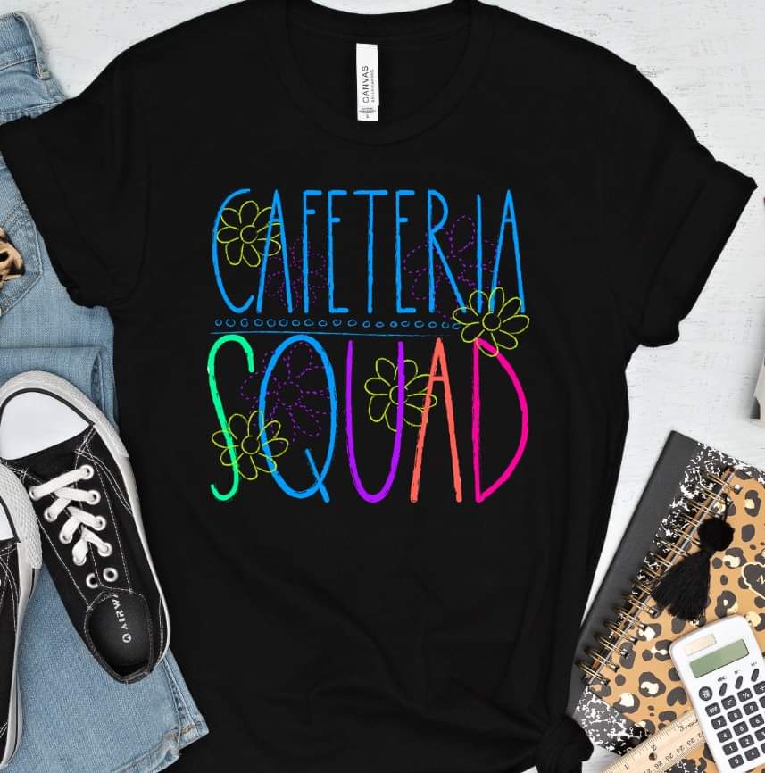 Cafeteria squad florals bright colors DTF TRANSFER