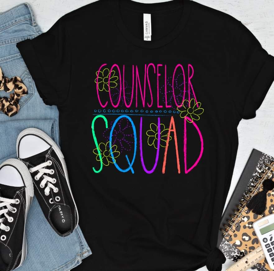 Counselor squad florals bright colors DTF TRANSFER