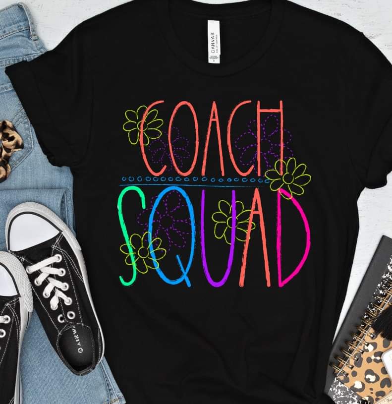 Coach squad florals bright colors DTF TRANSFER