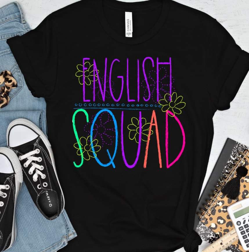 English squad florals bright colors DTF TRANSFER