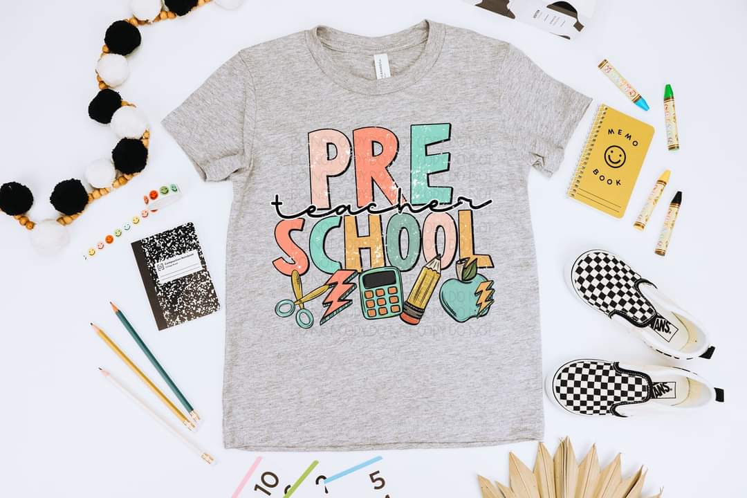 Pre school teacher muted colors 455 DTF TRANSFER