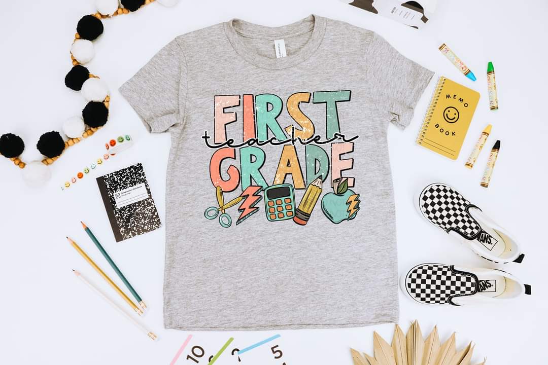 First grade teacher muted colors 20333 DTF TRANSFER