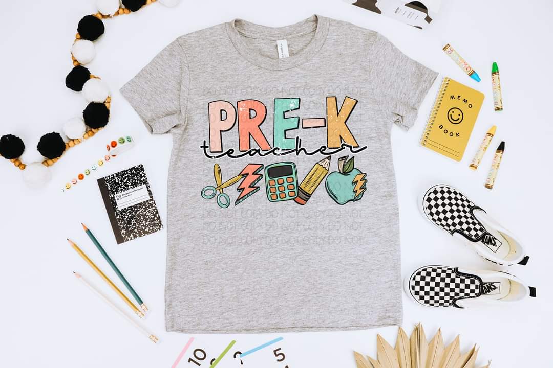Pre-k teacher muted colors 453 DTF TRANSFER