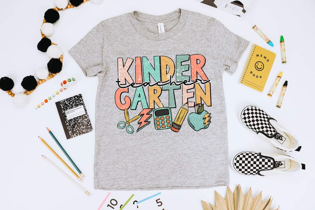 Kindergarten teacher muted colors 2146 DTF TRANSFER