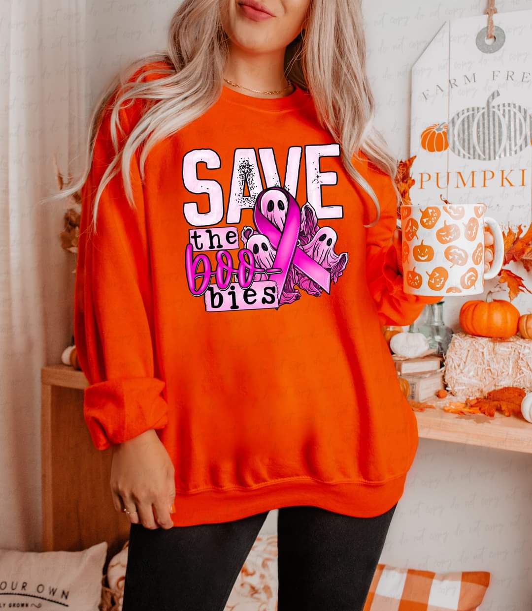 Save the boobies pink ghost 456 DTF TRANSFER