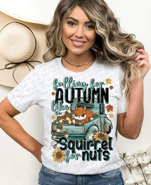 falling for autumn like a squirrel for nuts 678 DTF TRANSFER