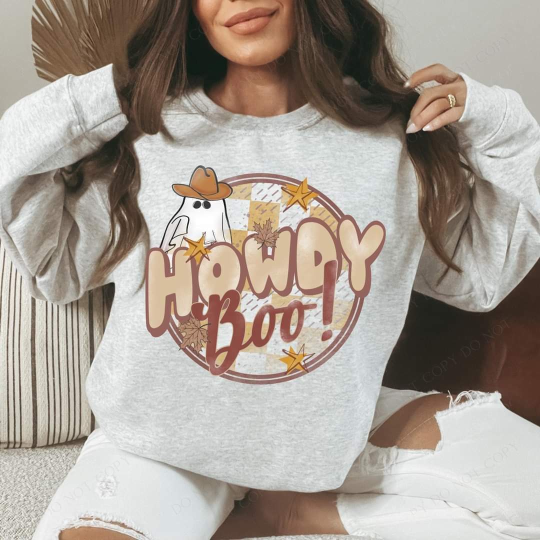 Howdy boo ghost circle 1720 DTF TRANSFER