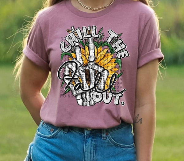 Chill the fall out skellie peace with sunflower 671 DTF TRANSFER