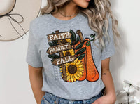 Faith family fall sign with sunflower and pumpkin 645 DTF TRANSFER