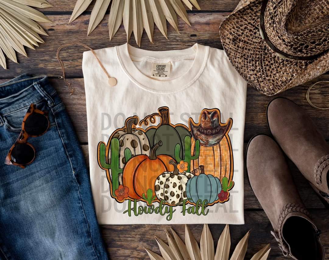Howdy fall western pumpkins 637 DTF TRANSFER