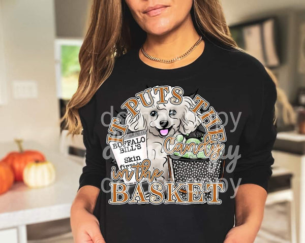 It puts the candy in the basket (puppy) 611 DTF TRANSFER