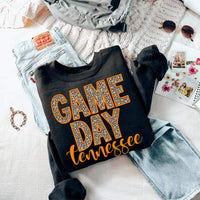 Game day tenneesee orange outline leopard faux embroidery style 7542 DTF transfer