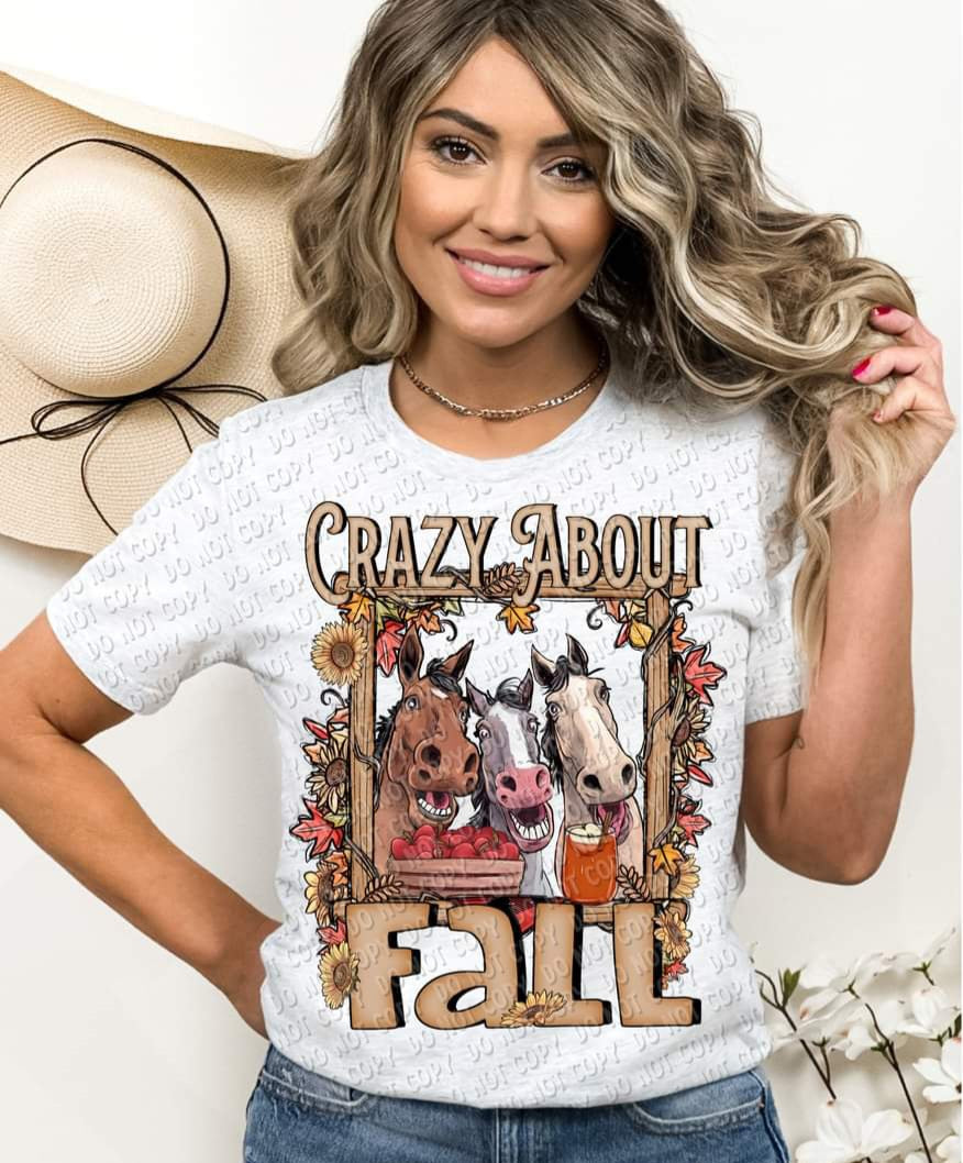 Crazy about fall horse trio 28421 DTF TRANSFER